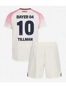Billige Bayer Leverkusen Malik Tillman #10 Bortedraktsett Barn 2025-26 Kortermet (+ Korte bukser)